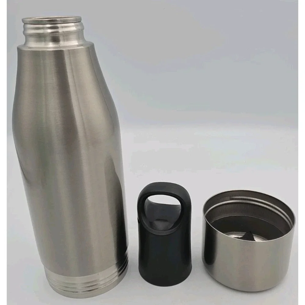 Madman Stainless Steel Bottle Cooler Insulated Silver Beer Holder Built-in Open